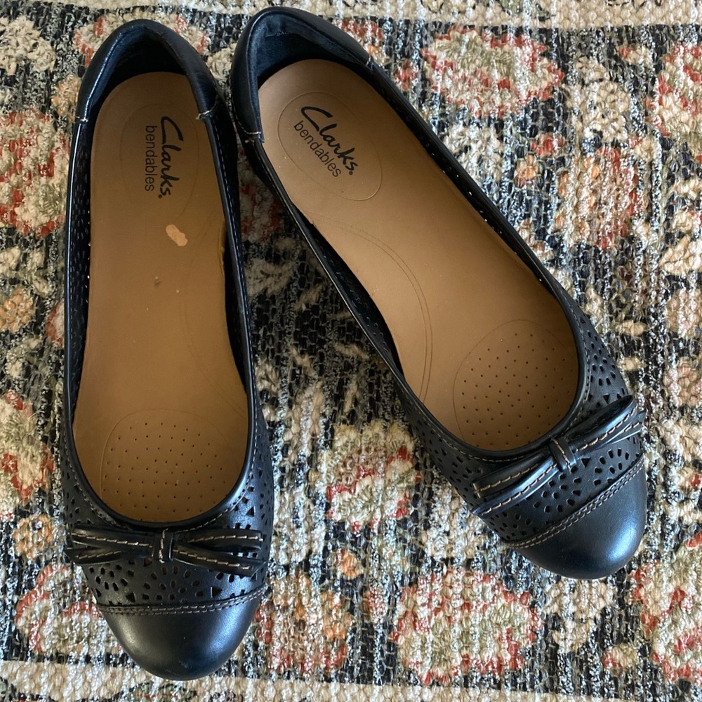 Clarks Women's Bendable Black Poem Journal Ballet Flats Size 9 - Picture 6 of 6